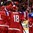 TORONTO, CANADA - JANUARY 4:  Team Russia celebrates after their fourth goal of the game against Team Sweden during semifinal round action at the 2015 IIHF World Junior Championship. (Photo by Richard Wolowicz/HHOF-IIHF Images)